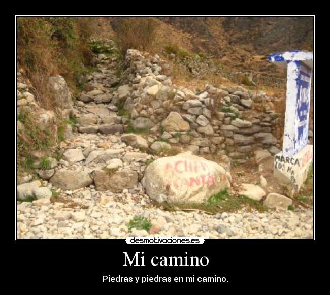 carteles camino con piedras desmotivaciones