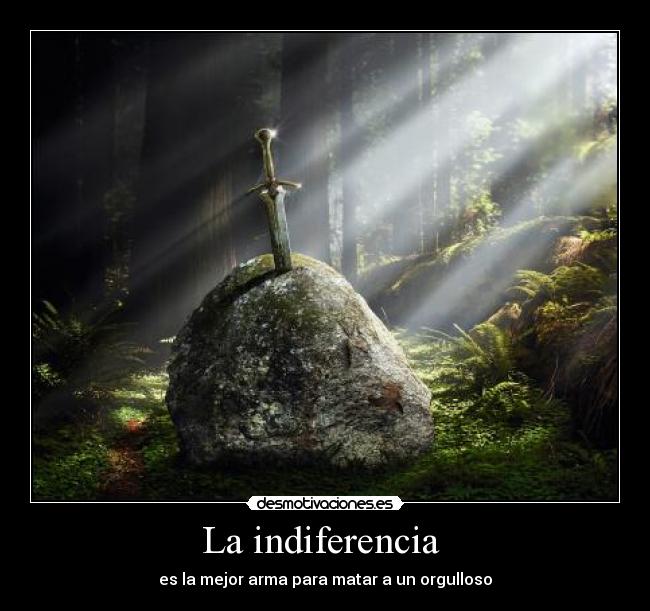 La indiferencia  - es la mejor arma para matar a un orgulloso