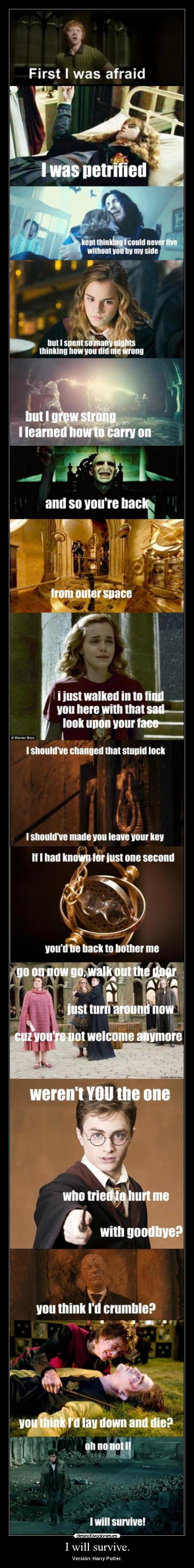 I will survive. - Versión: Harry Potter.