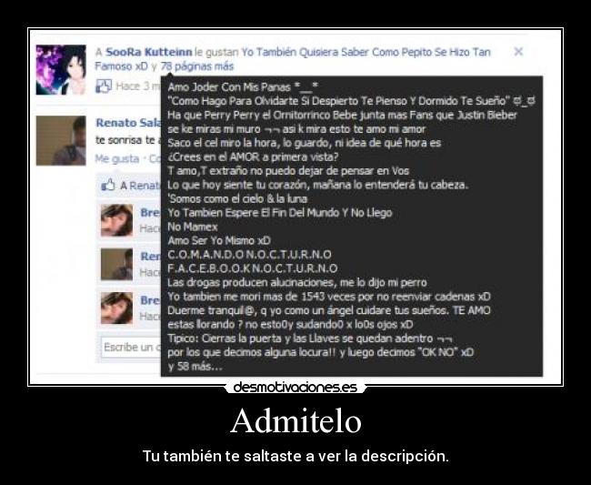 Admitelo - Tu también te saltaste a ver la descripción.