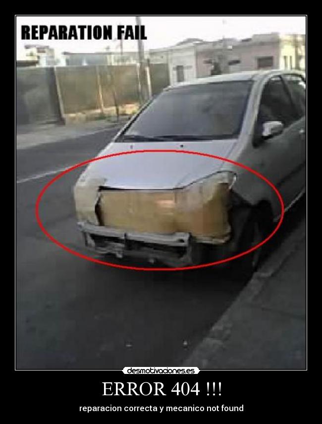 ERROR 404 !!! - reparacion correcta y mecanico not found