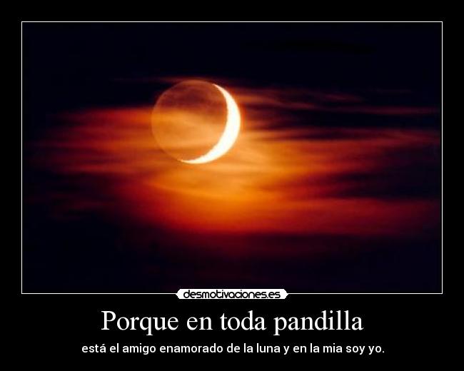 Porque en toda pandilla - está el amigo enamorado de la luna y en la mia soy yo.