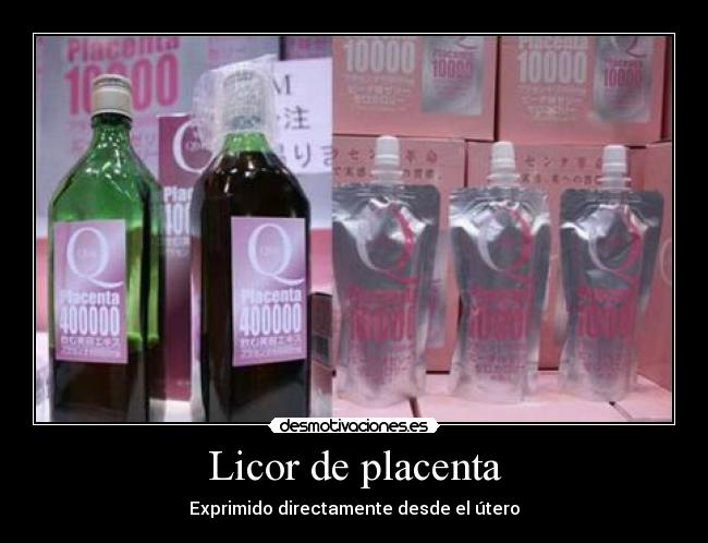 Licor de placenta - Exprimido directamente desde el útero