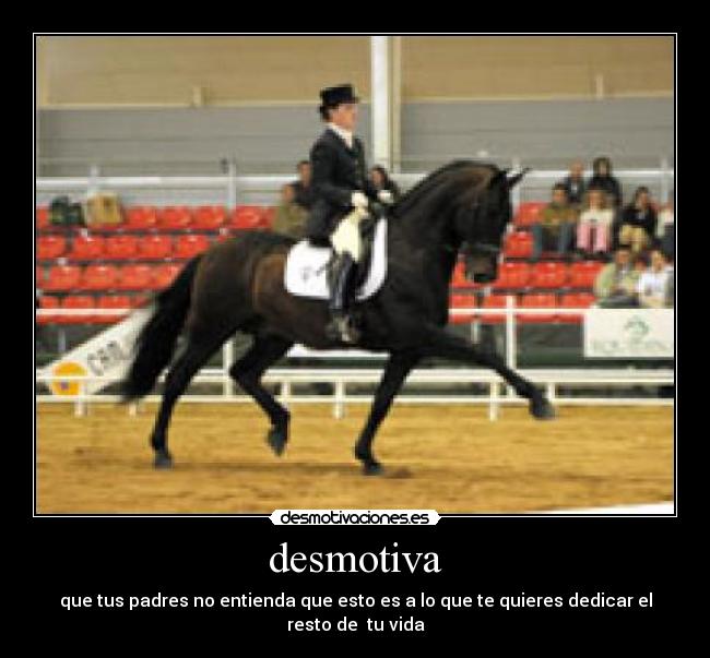 desmotiva - que tus padres no entienda que esto es a lo que te quieres dedicar el resto de  tu vida