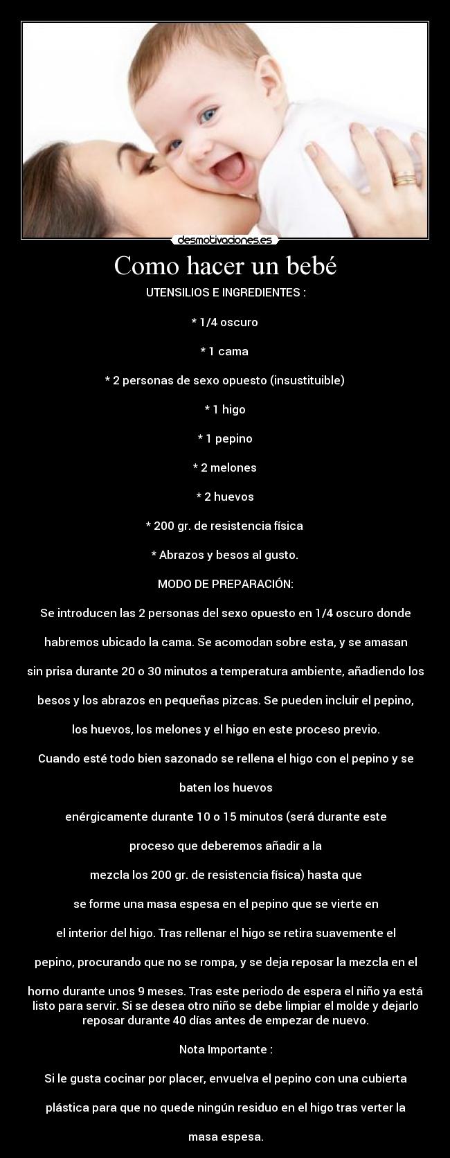 Como hacer un bebé -