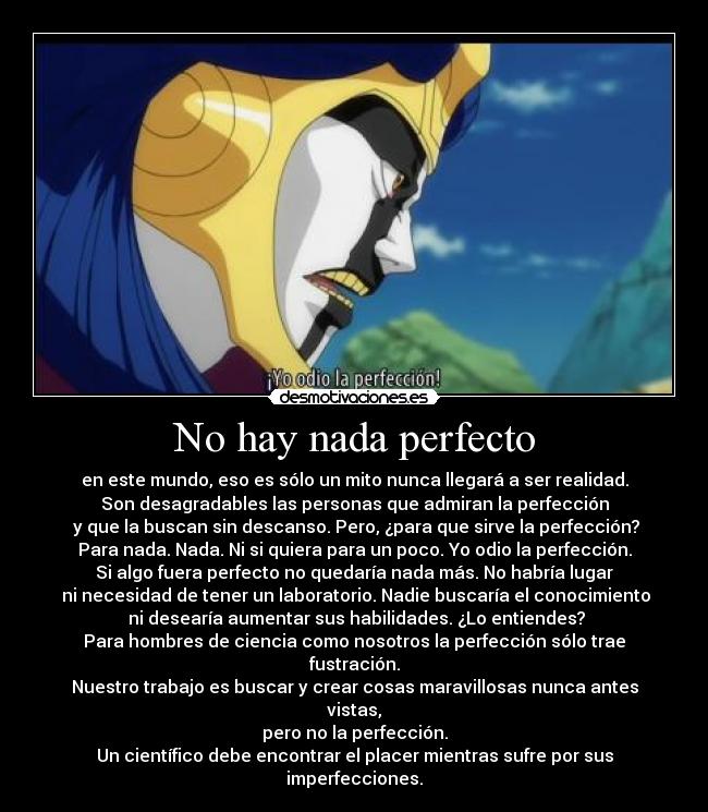 No hay nada perfecto -