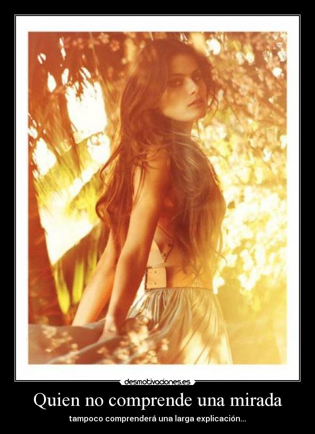 Quien no comprende una mirada -