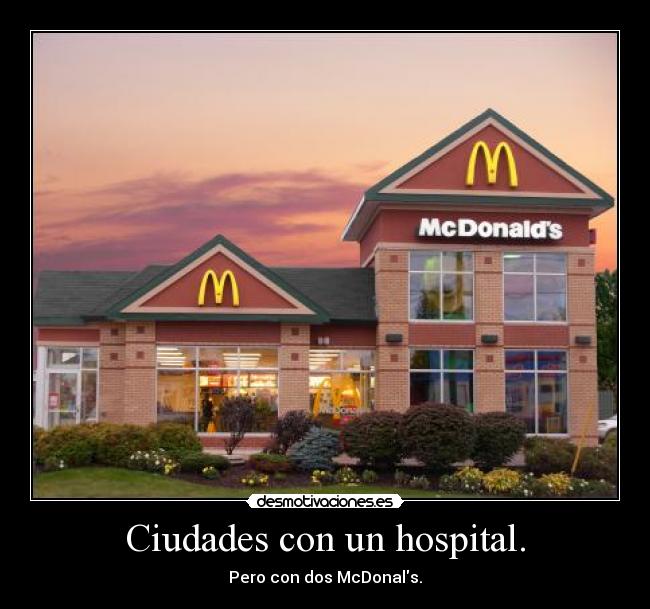 Ciudades con un hospital. - 