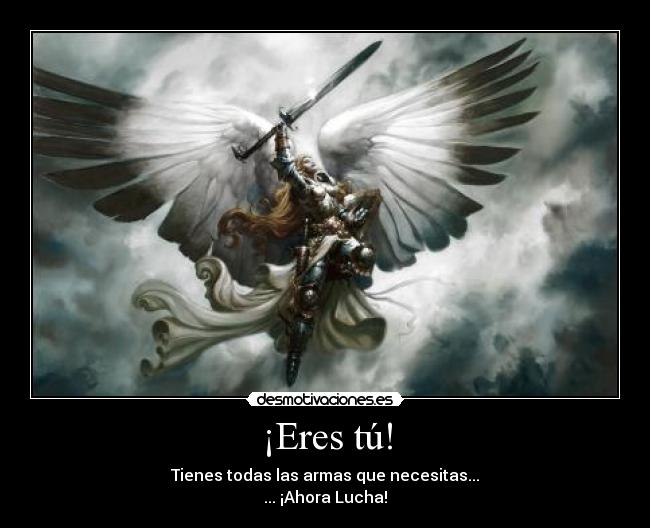 ¡Eres tú! - Tienes todas las armas que necesitas...
... ¡Ahora Lucha!