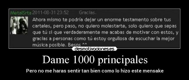 Dame 1000 principales -