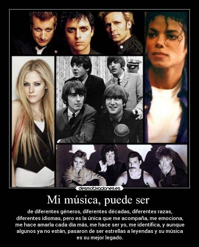 carteles musica musica the beatles michael jackson queen green day avril lavigne desmotivaciones