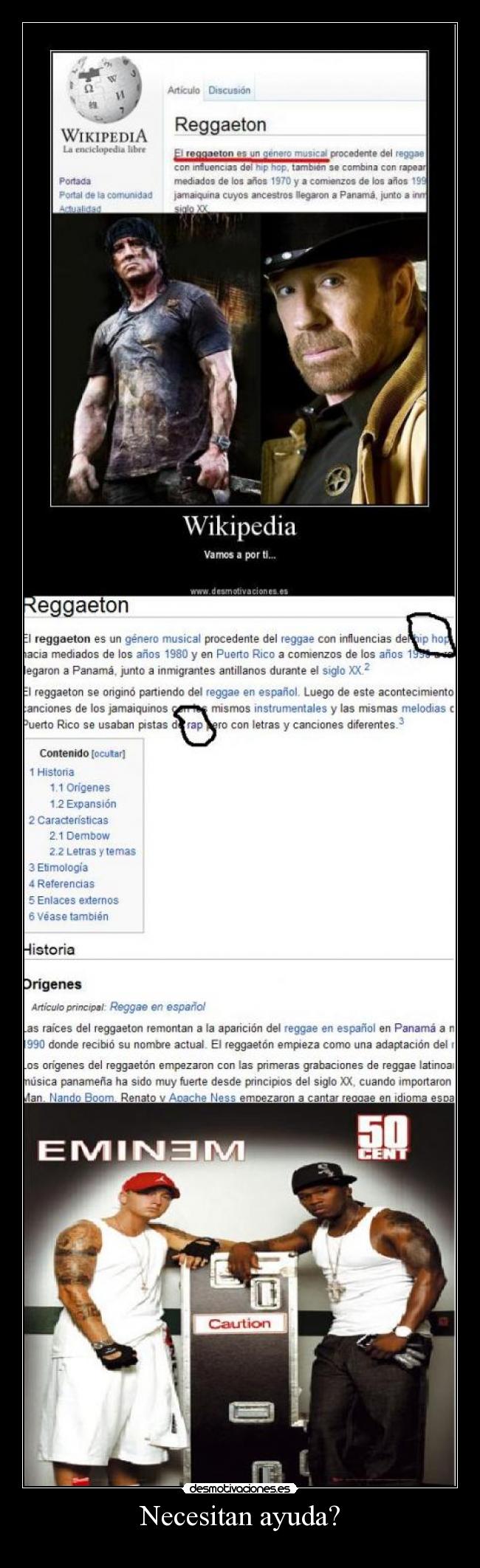 carteles ayuda eminem reggaeton hip hop rap musica chuck norris desmotivaciones