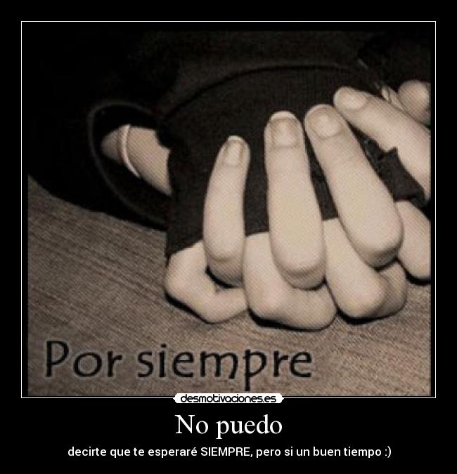 No puedo - decirte que te esperaré SIEMPRE, pero si un buen tiempo :)