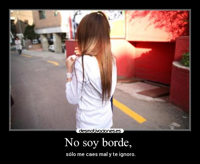 No soy borde, - sólo me caes mal y te ignoro.