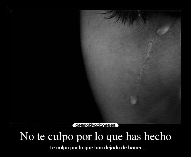 No te culpo por lo que has hecho - ...te culpo por lo que has dejado de hacer...