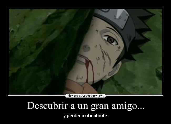 carteles kakashi gaiden pobre obito desmotivaciones