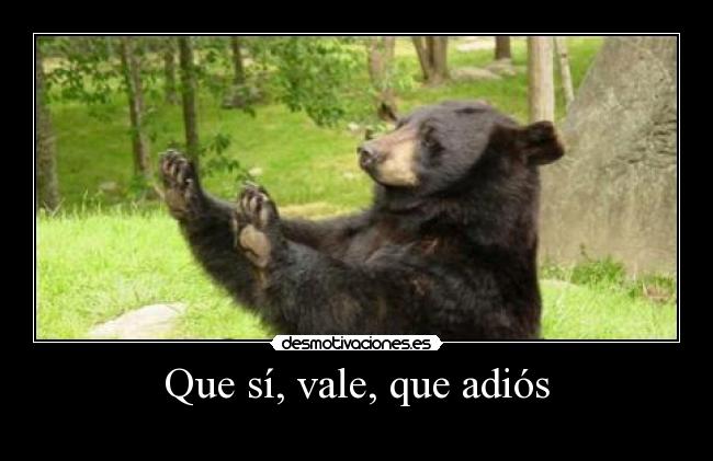 Que sí, vale, que adiós -