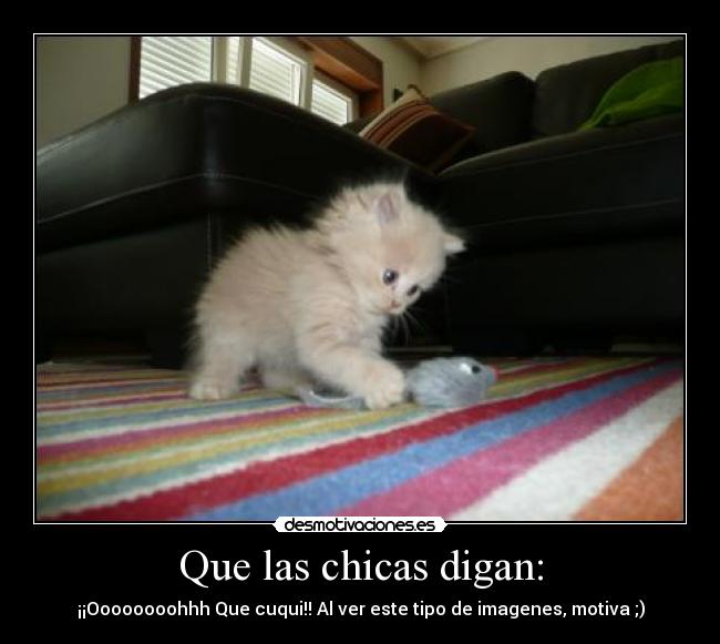 Que las chicas digan: - ¡¡Oooooooohhh Que cuqui!! Al ver este tipo de imagenes, motiva ;)