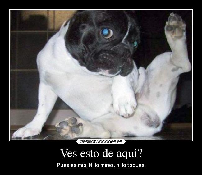 Ves esto de aqui? - Pues es mio. Ni lo mires, ni lo toques.