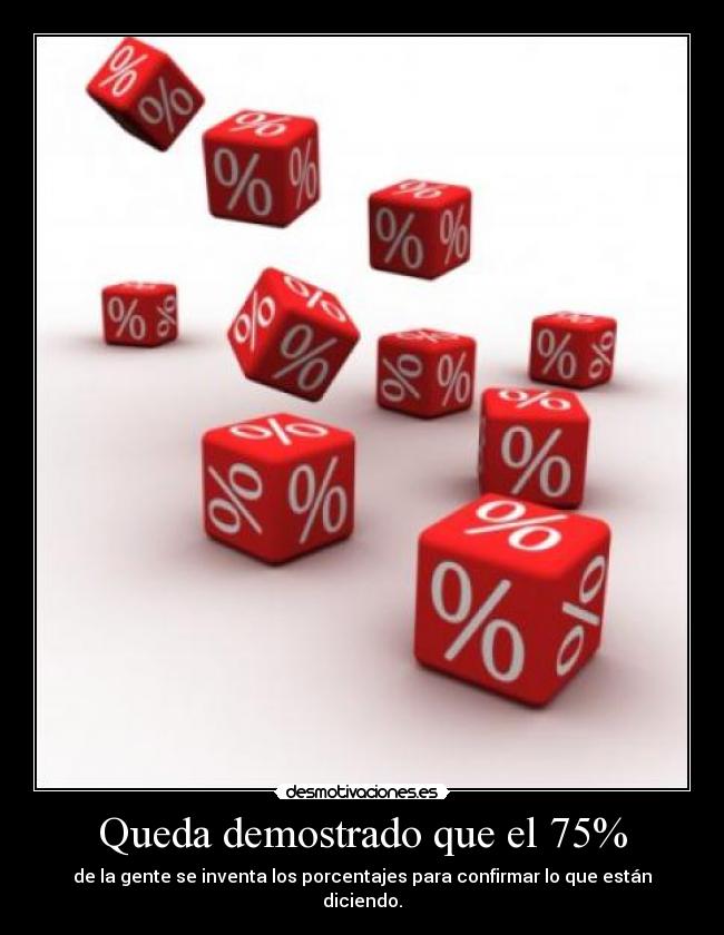 Queda demostrado que el 75% -