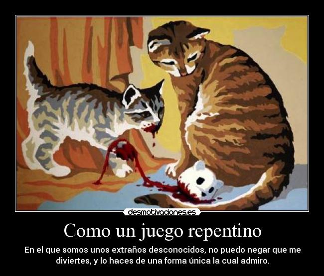 carteles gatita desmo pansy parkinson jugando con cabeza clanvirus desmotivaciones