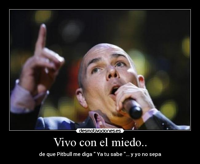 Vivo con el miedo.. - de que Pitbull me diga Ya tu sabe ... y yo no sepa