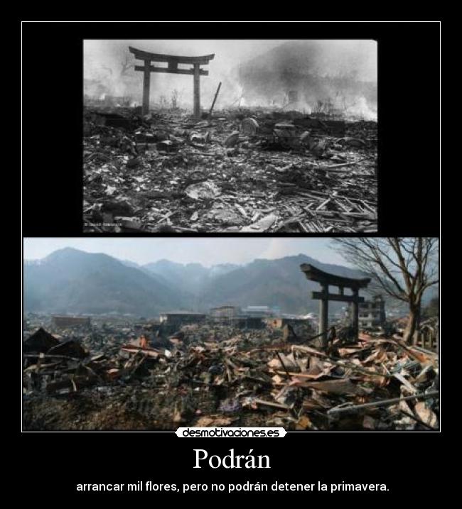 Podrán - arrancar mil flores, pero no podrán detener la primavera.