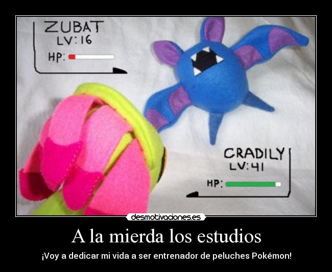 A la mierda los estudios - ¡Voy a dedicar mi vida a ser entrenador de peluches Pokémon!