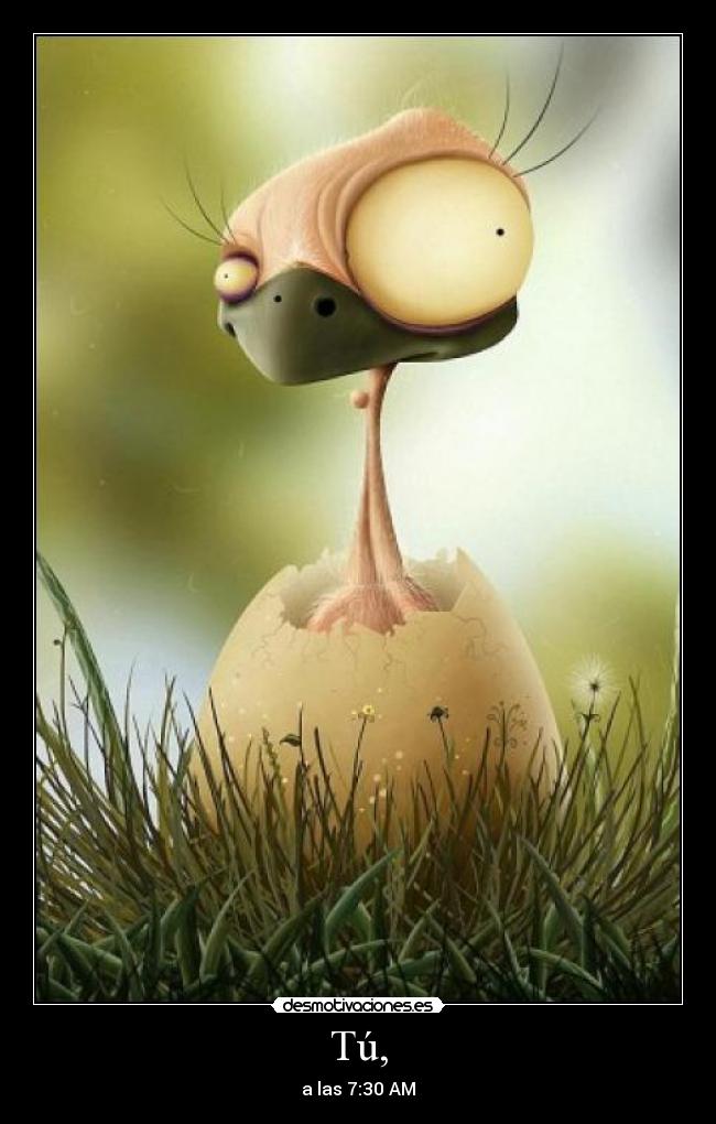 Tú, - a las 7:30 AM