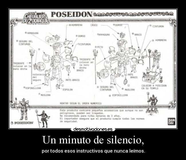 Un minuto de silencio, - por todos esos instructivos que nunca leímos.