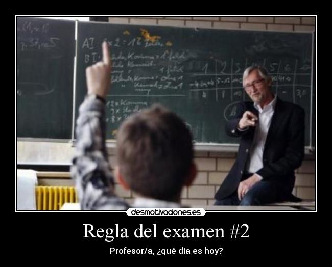 Regla del examen #2 - 