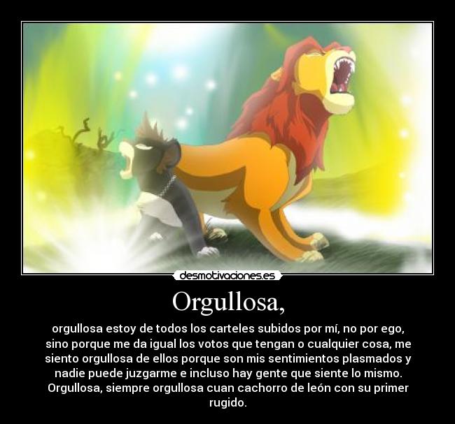 Orgullosa, -