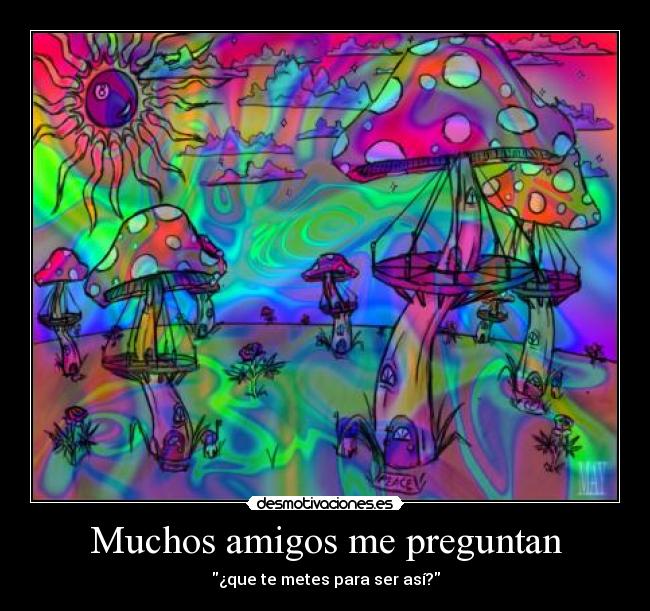 carteles amigos muchos amigos preguntan que metes para ser asi droga estoy loco no desmotivaciones
