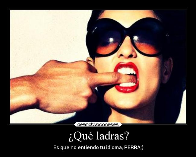 ¿Qué ladras? - Es que no entiendo tu idioma, PERRA;)