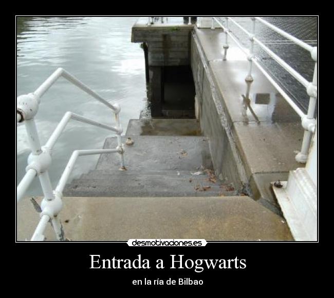 carteles entrada hogwarts ria bilbao bacalado bilbado desmotivaciones