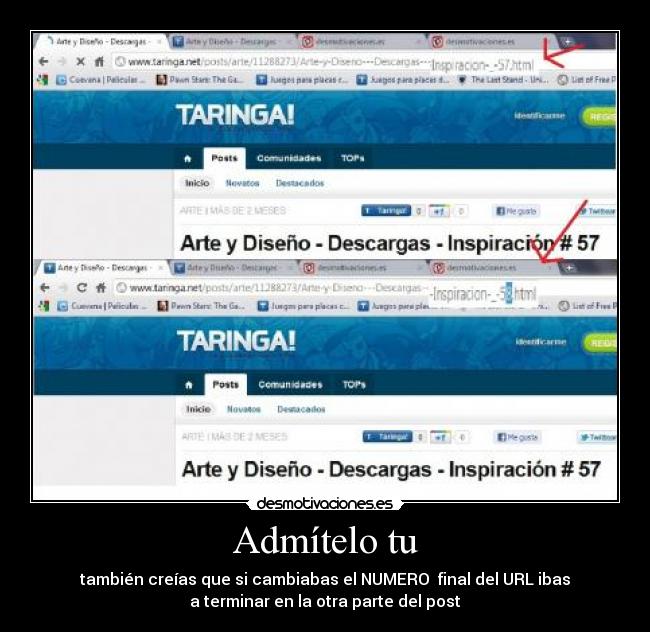 Admítelo tu - también creías que si cambiabas el NUMERO final del URL ibas
a terminar en la otra parte del post