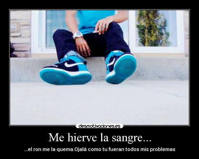 Me hierve la sangre... - ...el ron me la quema.Ojalá como tu fueran todos mis problemas