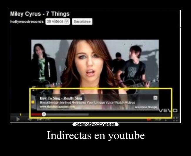 Indirectas en youtube -