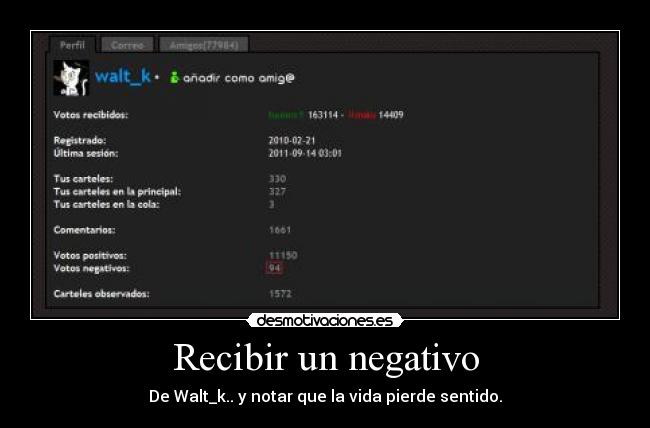 Recibir un negativo - 