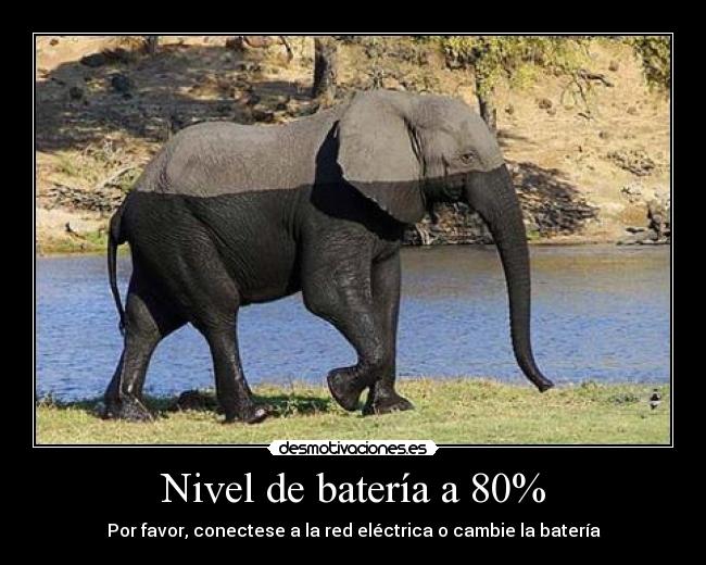 Nivel de batería a 80% - 
