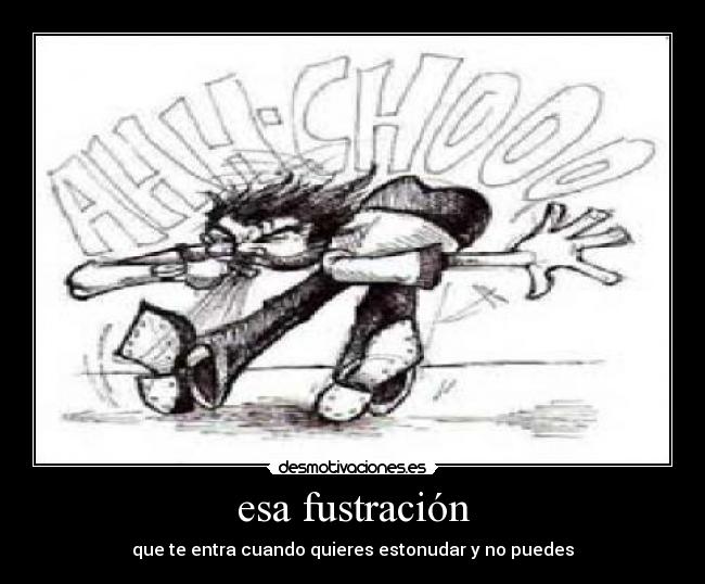 esa fustración - que te entra cuando quieres estonudar y no puedes