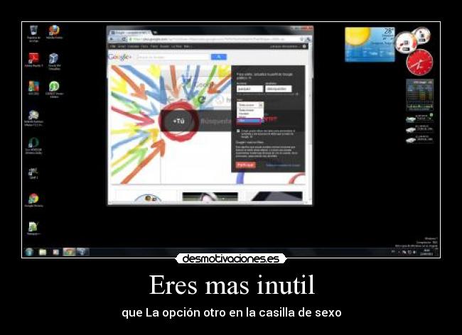 Eres mas inutil - que La opción otro en la casilla de sexo