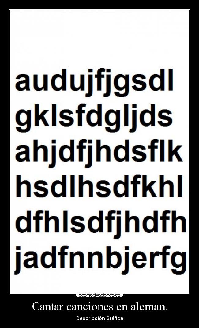 Cantar canciones en aleman. - Descripción Gráfica