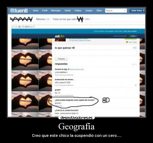 Geografía - Creo que este chico la suspendió con un cero.....
