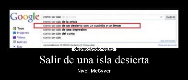 Salir de una isla desierta - Nivel: McGyver