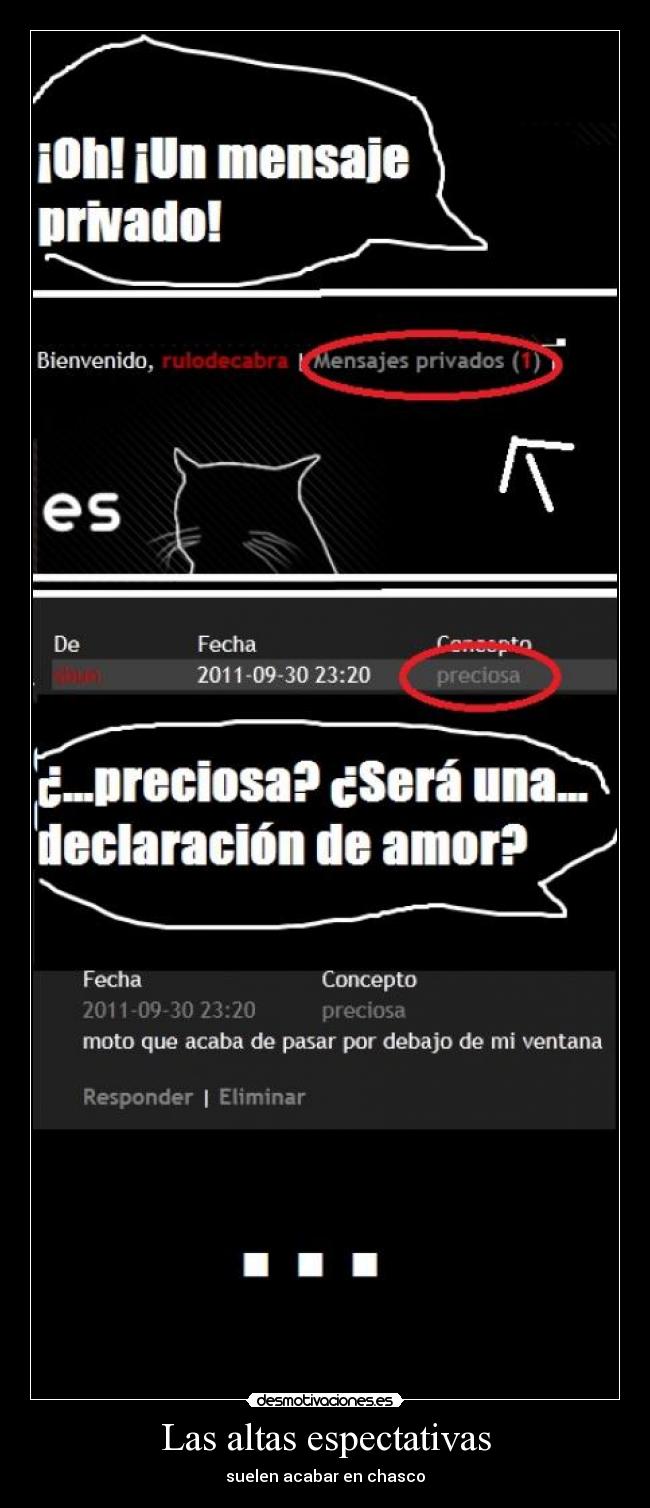 Las altas espectativas - suelen acabar en chasco