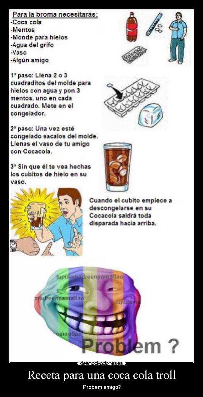 Receta para una coca cola troll -