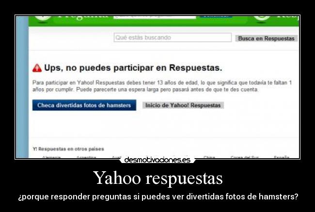 Yahoo respuestas - ¿porque responder preguntas si puedes ver divertidas fotos de hamsters?