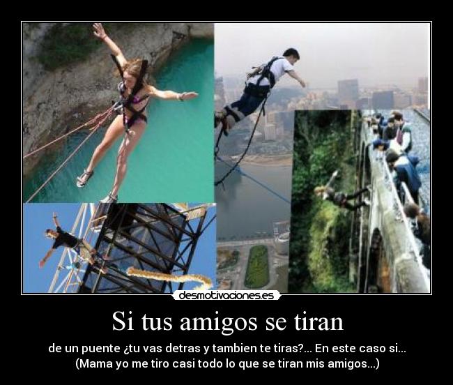 Si tus amigos se tiran - de un puente ¿tu vas detras y tambien te tiras?... En este caso si...
(Mama yo me tiro casi todo lo que se tiran mis amigos...)