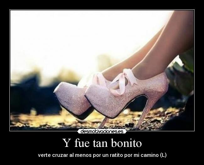 Y fue tan bonito - verte cruzar al menos por un ratito por mi camino (L)